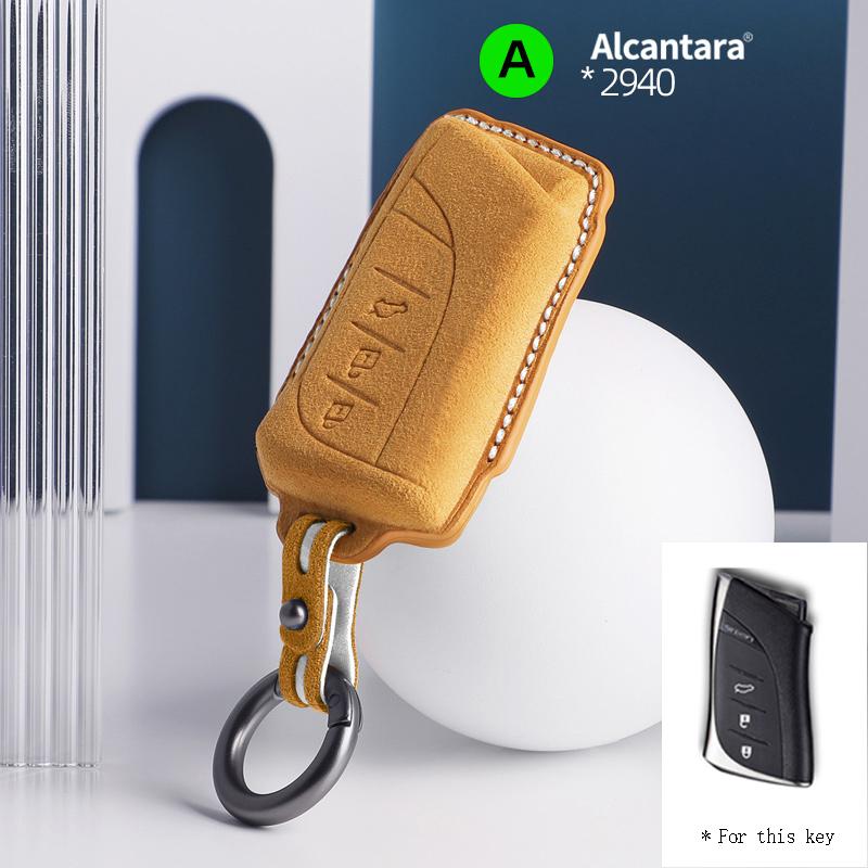 Interior Mouldings Alcantara For Lexus ES200 300H RX UX260 Car Key Case Accessories Keychain Suede Cover Shell Keychain Styling