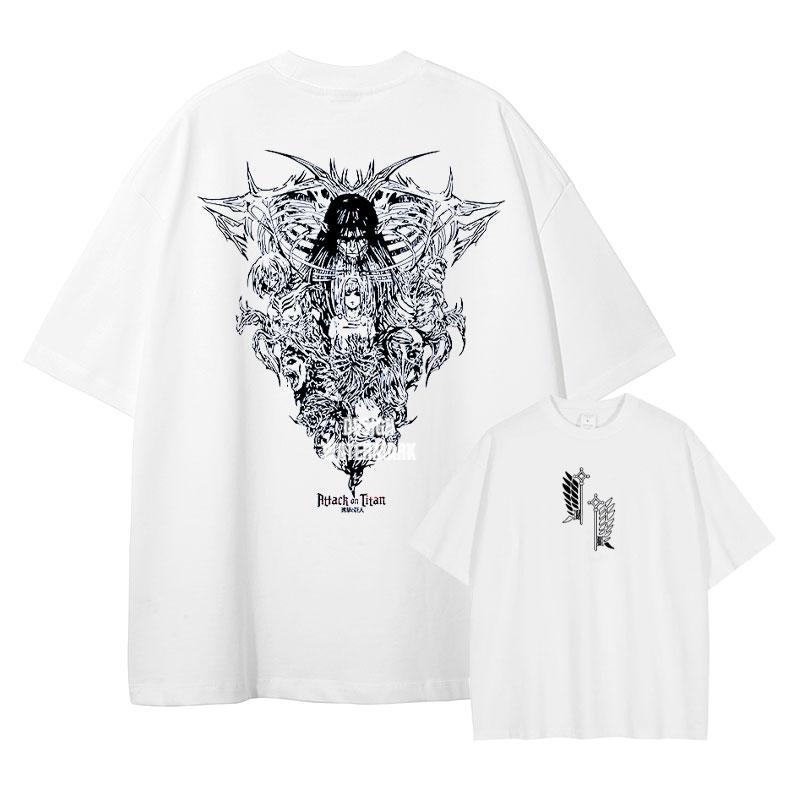 Anime Levi Ackerma T Shirts Oversized Vintage Washed AAttack on TTitan Tshirt Retro Streetwear TTitan AAttack Tshirt Cotton