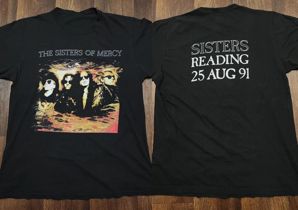 Vtg The Sisters of Mercy Reading 1991 Cotton Black Shirt For Men UR191 S