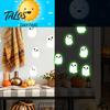 Creative Indoor Outdoor Wall Art Halloween Glow-in-the-Dark Stickers, Cute Cartoon Pumpkin Ghost Decals, Waterproof Glow in The Dark Stickers