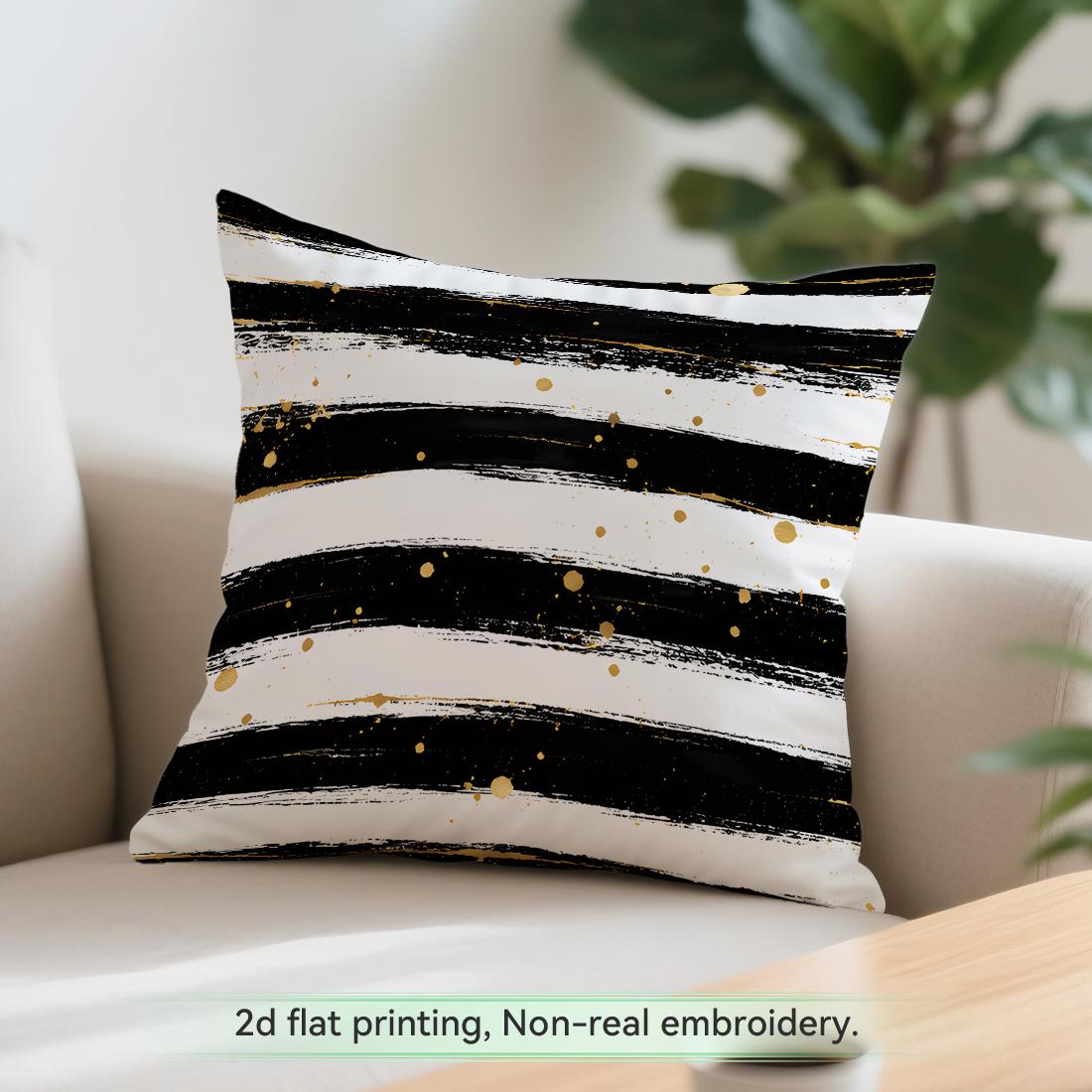Jmg Clothing Unisex Black/Gold 1 Flower Leaf Series Cushions Pillowcase Polyester Cushion Cover Throw Pillow Pillowcover Home Car Sofa Decor