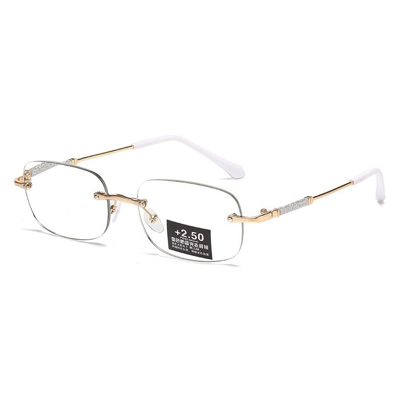 Trendige Ins-Style Fotochrome Lesebrille - Blaulichtfilter, UV-Schutz, Randloses Design