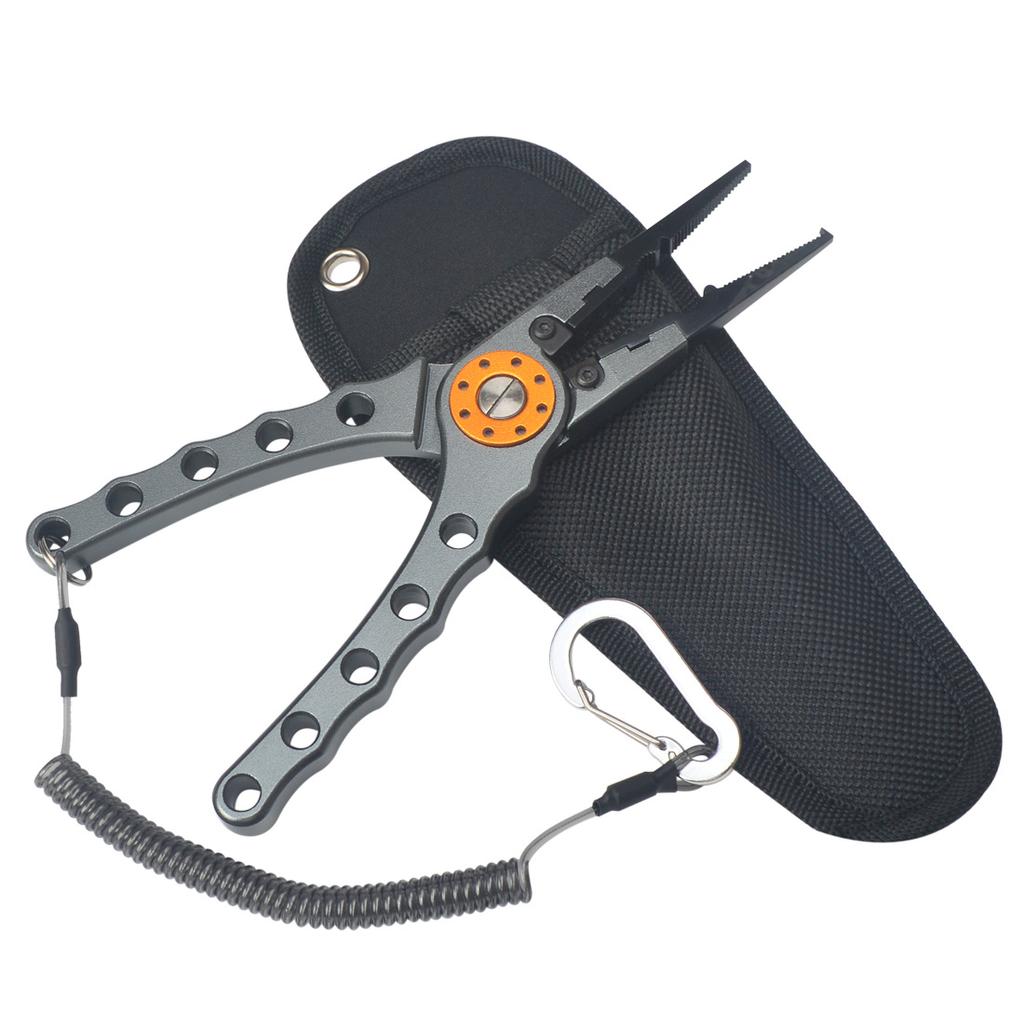 Multifunctional Fishing Pliers Outdoor Enthusiasts with Storage Bag Portable Open Loop Cutter with Lanyard Fishing Tool Self-locking Optional