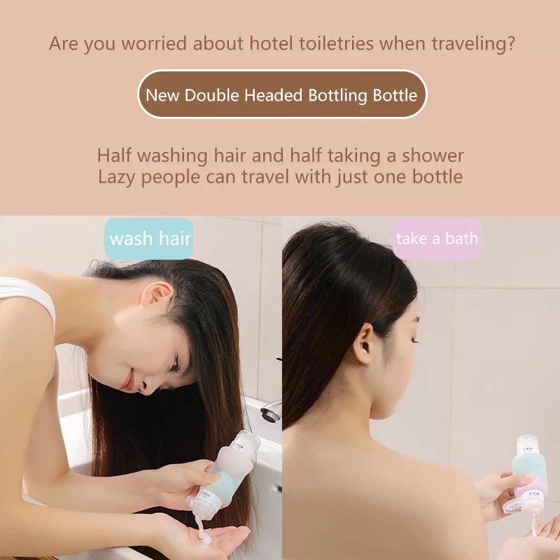 Tool Refillable Double Bottles Silicone Soft Squeeze Tube Lotion Container Empty Portable Travel Shampoo Toiletries