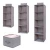Multi-layer Hanging Wardrobe Organizer, Non-woven Folding Fabric Storage Bags for Clothes and Sundries