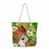 Flower Bird print thick rope single-shoulder beach bag 7272 CLE
