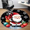 1pc Christmas Santa Claus Chair Carpet for Office, Round Non Slip Durable Large Size Office Carpet, Suitable for Office