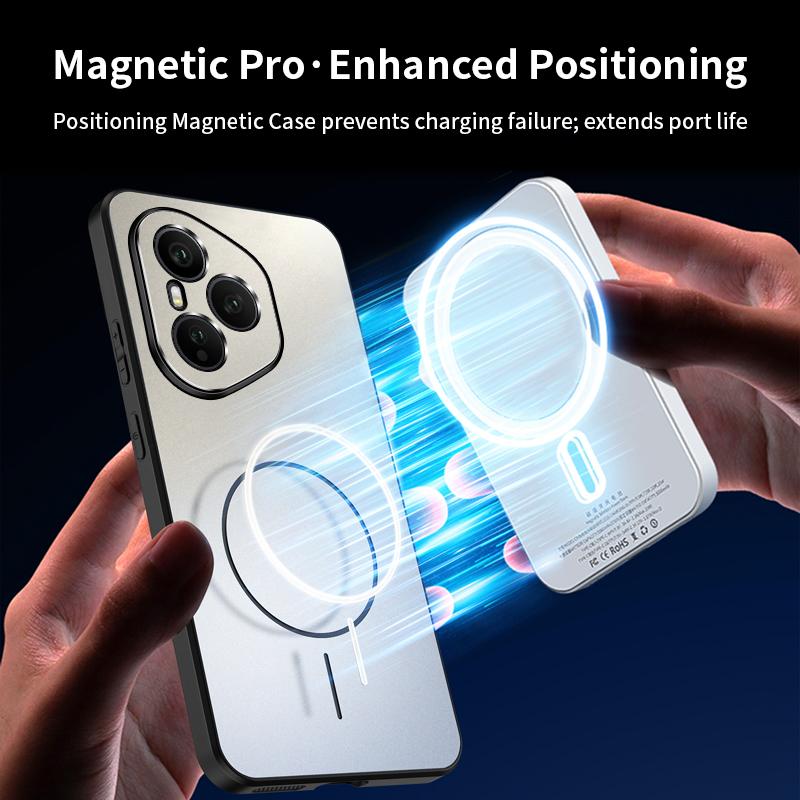 For Magsafe Original Slim Metallic Paint Magnetic Phone Case For Honor 400 400Pro Anti Fall Airbag Bumper Wireless Charge Cover