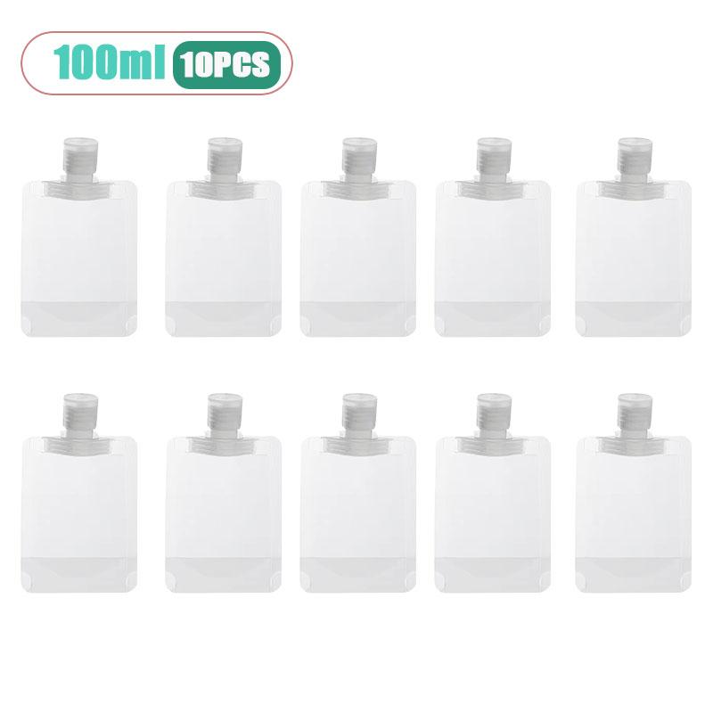10-30Pcs Reusable Squeeze Travel Pouches Empty Bottles Refillable For Lotion Shampoo Toiletries Liquid Cosmetic Carry On Bag