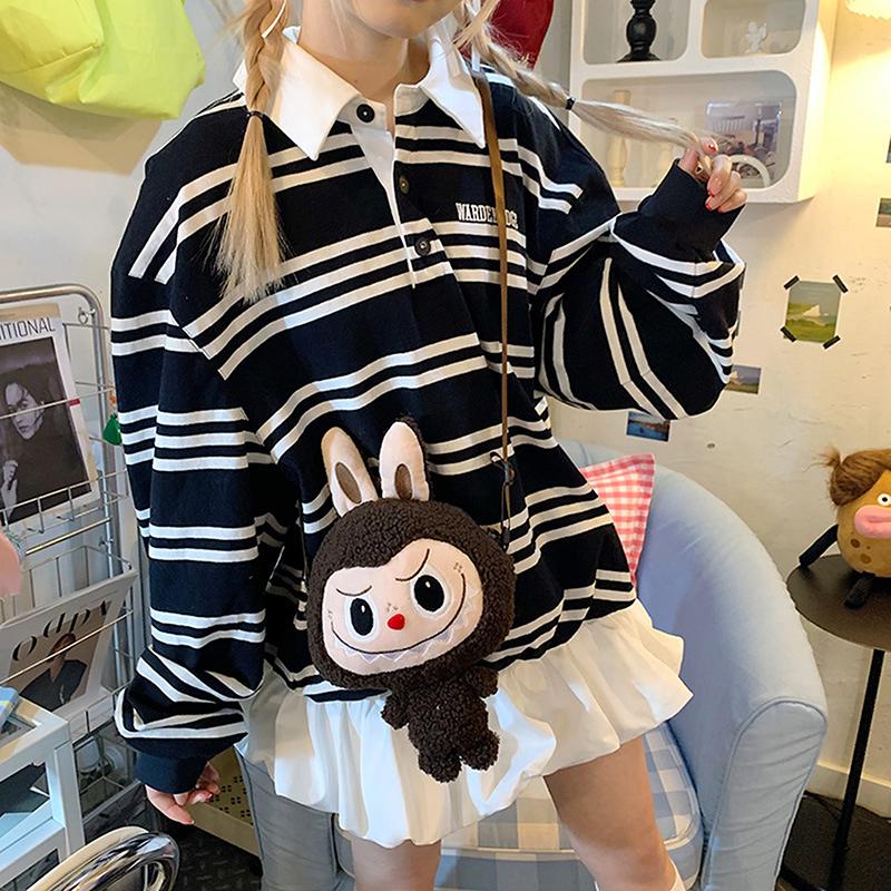 Kawaii Labubus Geantă Crossbody Geantă de Umăr Drăguță Pluș Desene Animate Minunați Monștri Iepure Genți de Telefon Student Genți Crossbody Pluș