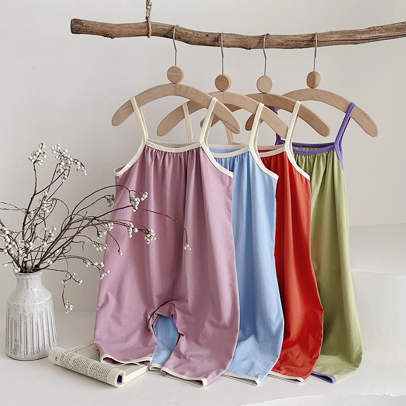 

2025 Summer Thin Baby Sling Vest Romper 100 cm brick червоний колір
