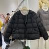 Womens Lightweight Cotton Coat 2026 Fall Single Breasted Round Neck Simple Versatile Warm Jacket