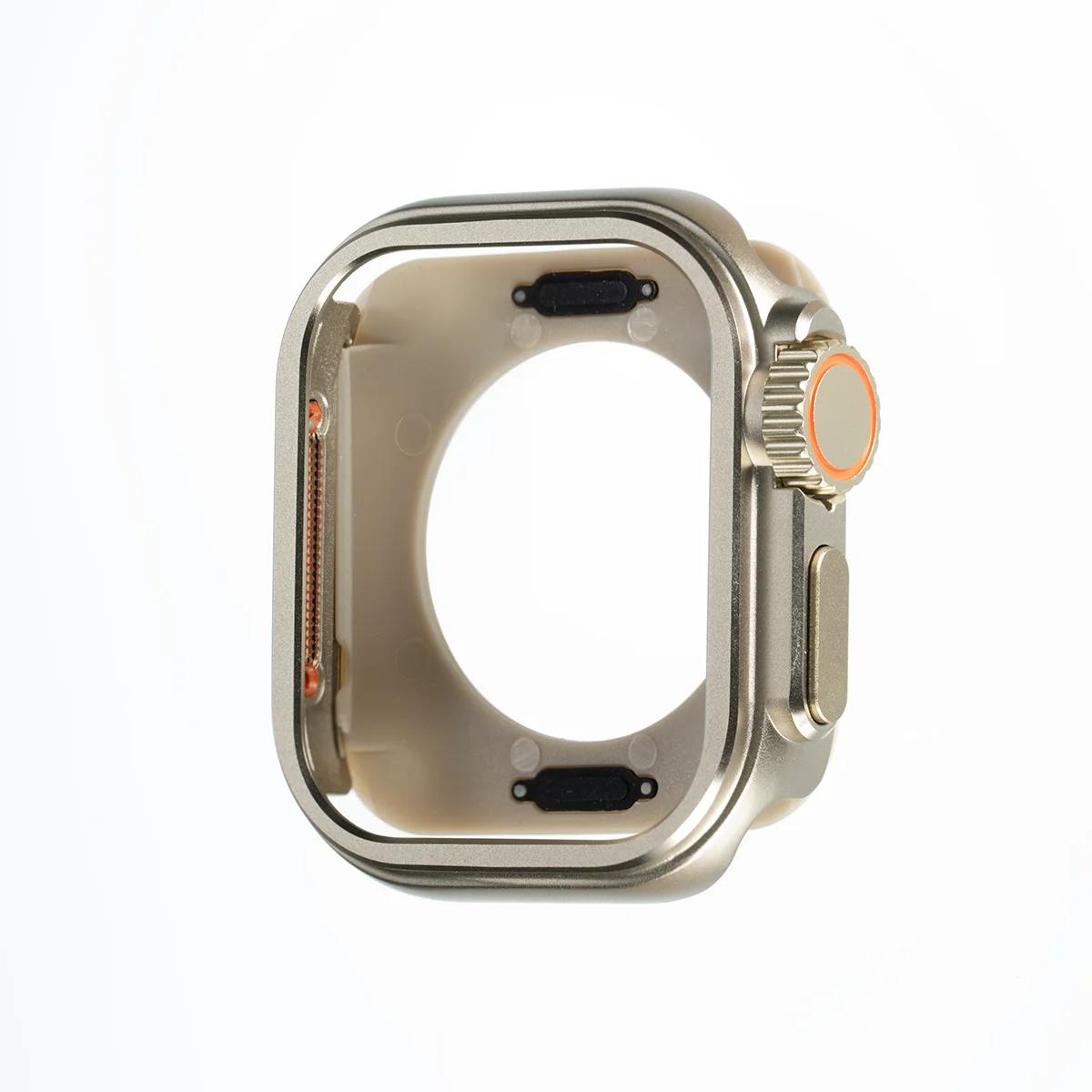 

Metal+Plastic Case for Apple Watch 11 10 46mm Change To Ultra 2 Cover Aluminum Alloy Bumper Protective Frame for IWatch S10 46mm for Series 10 42mm