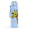 1PC Colorful Giraffe Quote Text 750ml Color Plastic Sports Water Bottle Leakproof Flip Straw Lid For Sports Office Home Use
