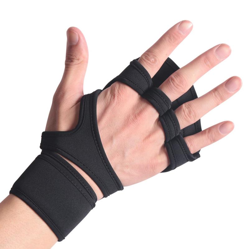 1Pair Workout Gloves Women Men With Wrist Wraps Anti-Slip Silicone Palm Protection Weight Lifting Fitness Gym Gloves