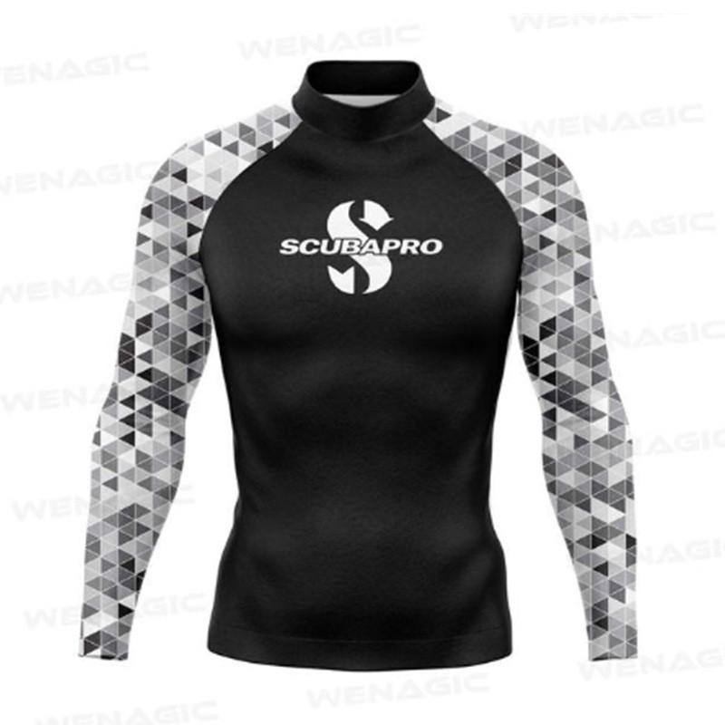 SCUBAPRO Uomo UPF 50 Manica Lunga Rash Guard Maglietta da Nuoto Surf Subacquea Estate Spiaggia Sport Acquatici