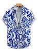 Casual Men's Letter Graffiti Print Short Sleeve Shirt