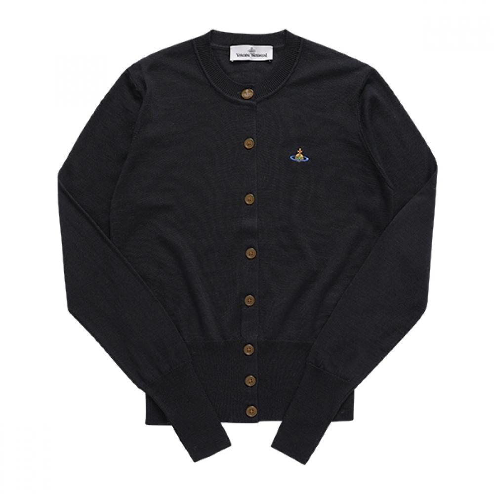 

Vivienne WeStwood 1803002p Y001a N402 Ведмідь Орб Вишивка Логотипу Вовна Шовк Жіночий Кардиган 1803002P Y001A N402 (L)