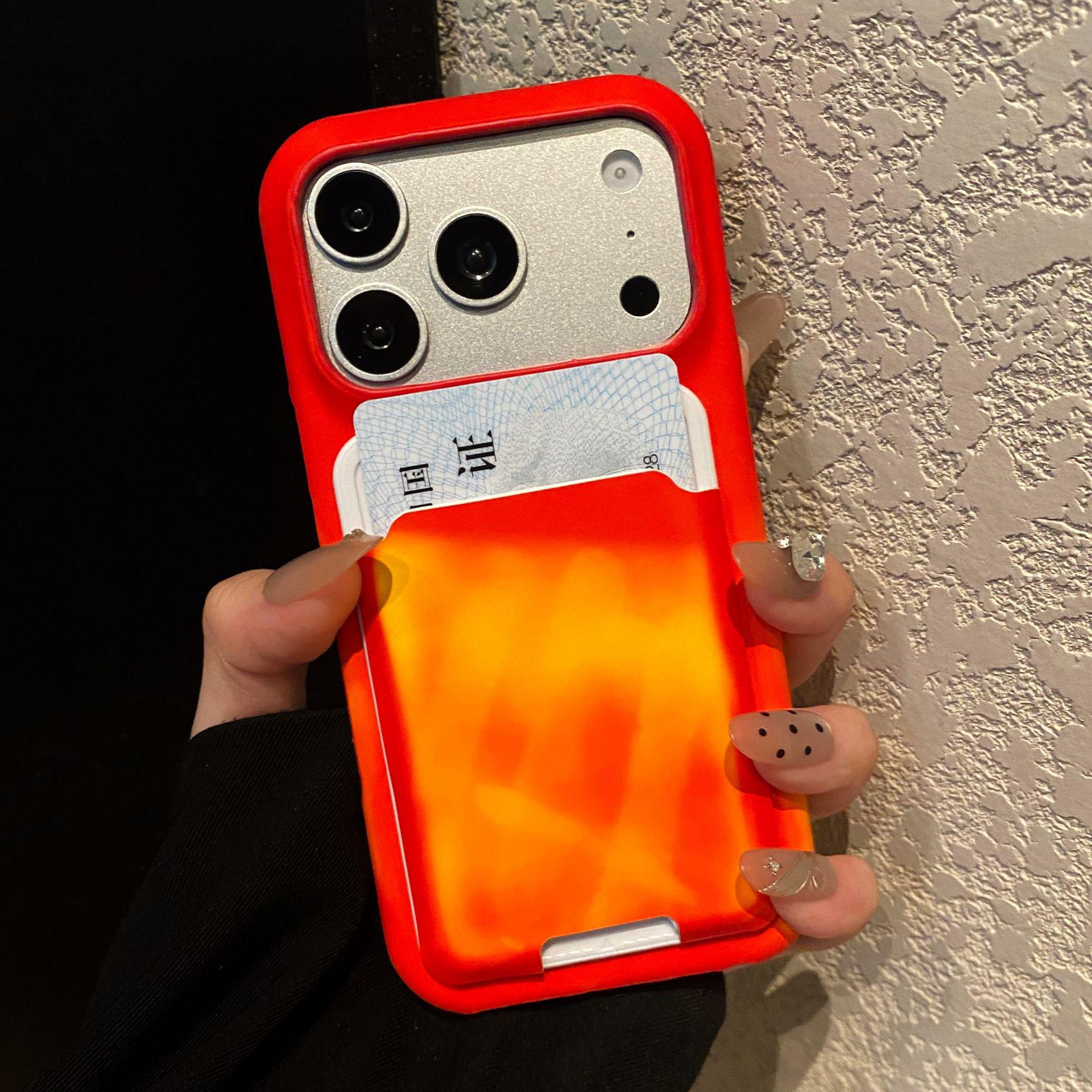

Color-Changing Phone Case with Card Holder for Apple 17 Pro Max/16 Pro/15-12/XS Max iPhone XSMAX 6.5