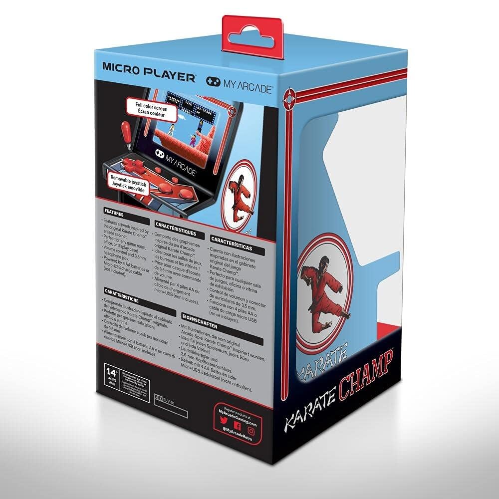 MyArcade 6.75-inch Retro Karate Champ Mini Game, Blue & Black, DGUNL-3204