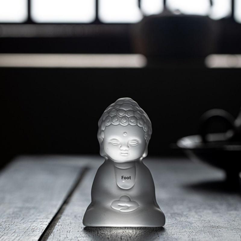 Ch'An Buddha Glass Ornaments Tea Table Decorations Tea Ceremony Accessories Small Buddha Statue Tranquil Spirit Tea Pets