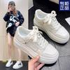 2025 new spring and summer versatile thick-soled heightening casual shoes niche original board shoes mesh breathable white shoes women
