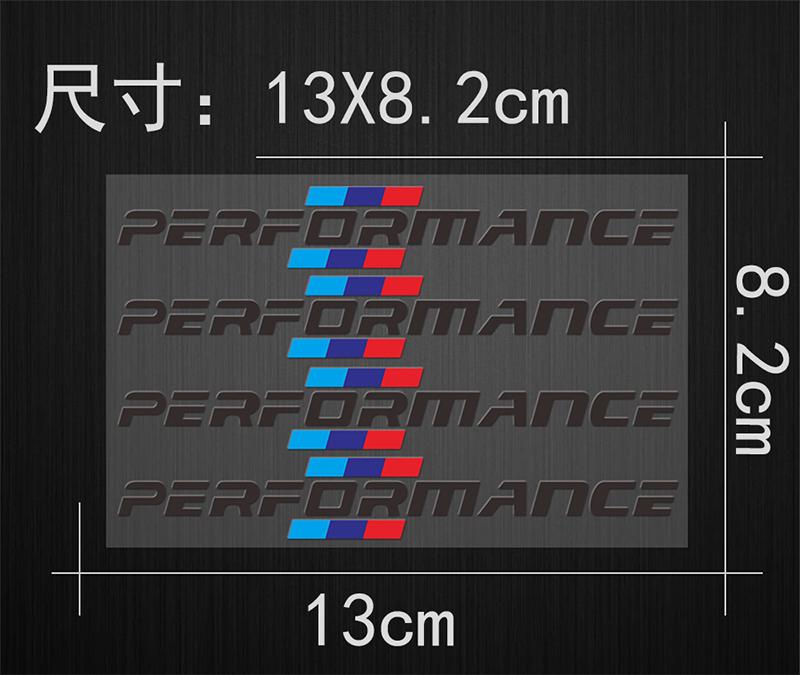 4pcs Car Door Handle Emblem Performance 3D Stickers For Bmw M F30 F31 F34 F35 F80 G30 G31 F01 F02 F20 F21 F52 E46 X1 X3 X5 X6 X7