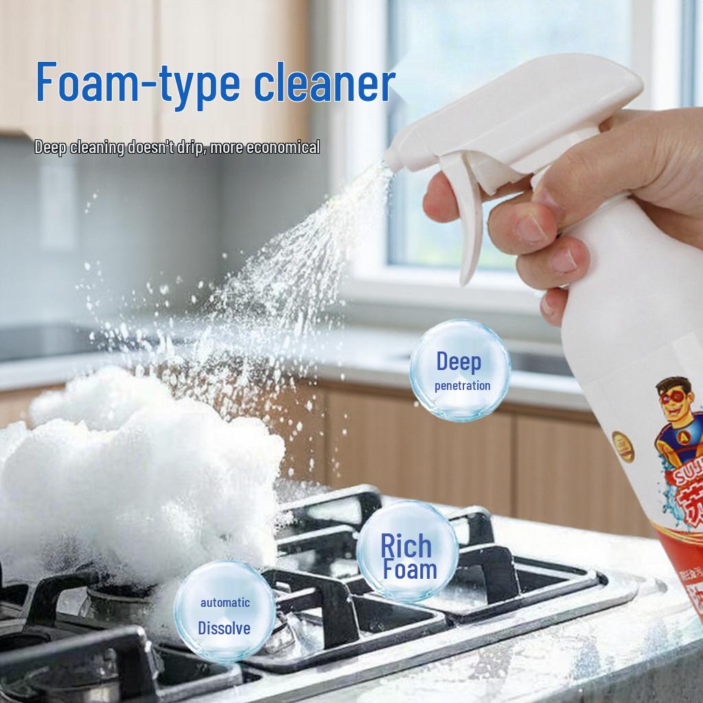 Powerful Kitchen Degreaser for Heavy Oil Stains 1 Foam Spray Head