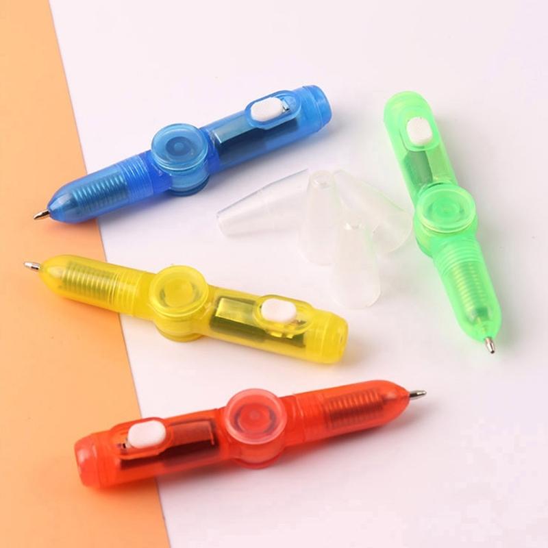 10PCS Rotating Ballpoint Pen With LED Light For Stress Relieving And Night Writing Perfect For Students And Workers