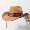 Vintage Wide-Brimmed Western Children's Cowboy Hat, Retro Ethnic Style Tibetan Fedora, European and American Jazz Hat