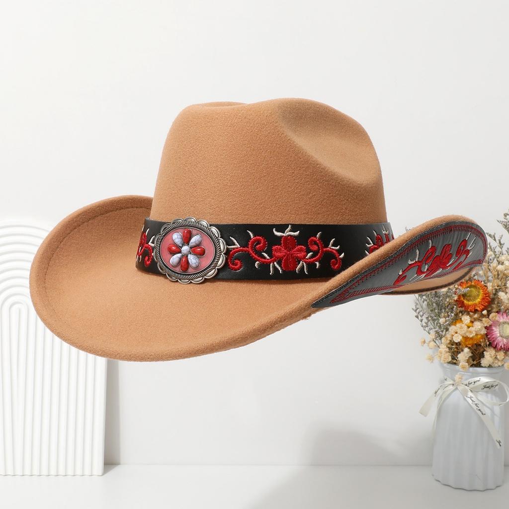 Vintage Wide-Brimmed Western Children's Cowboy Hat, Retro Ethnic Style Tibetan Fedora, European and American Jazz Hat