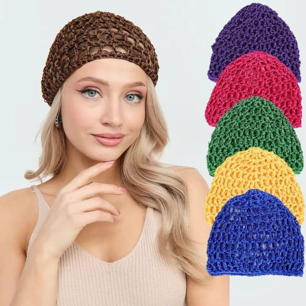 Simple Breathable Hair Net Cap Comfortable Crochet Cap Wig Caps Hollowout Mesh Hijab Caps Prayer