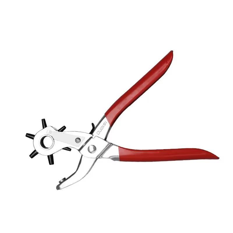 

Effortless DIY Alloy Hole Punch Machine Kit: Ideal for Crafting Professional Belts, Watches & Leather Goods; Precision at Home! красный