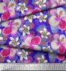 Soimoi Japan Crepe Satin Fabric Leaves & Plumeria Flower Decor Fabric Printed Metre 42 Inch