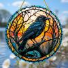 Acrylic Stained Hanging - 1Pcs Black Crow Theme Acrylic Window Hanging for Indoor/Outdoor Decor, Garden Decoration or Housewarming Gift