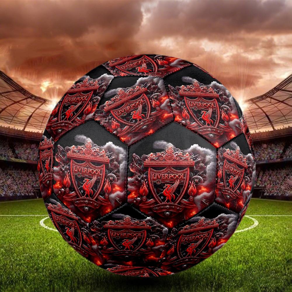 Liverpool F.C. Druckgröße 5 Fußball, Standard-Spielball für Sportspiele und Mannschaftstraining, Ideales Geschenk für Fußballfans