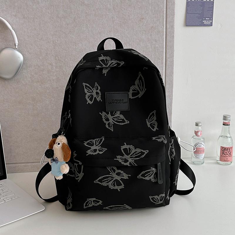 Schoolbagins Wind School Bag Female College Student Japanese Fashion Butterfly High School Student Backpack Female Lightweight Junior High School