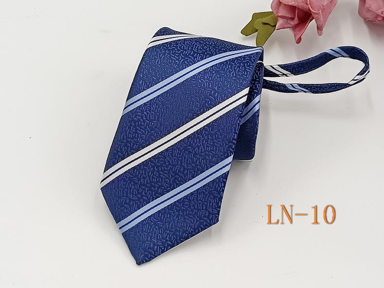 Men's Professional Striped Jacquard Zipper Tie, 7cm