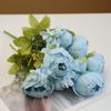 Faux Peony Bouquet 13 Heads Flowers Bud Vintage Artificial Peony 47cm Silk Flowers for Wedding Home Decoration,1pc