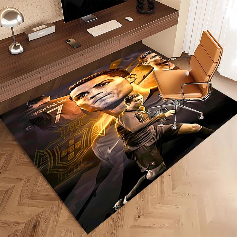 1pc Cristiano Ronaldo Print Area Rug - Soft, Washable Non-Slip Indoor Mat, Living Room, Home Office Decorative Rug,Office Decorative