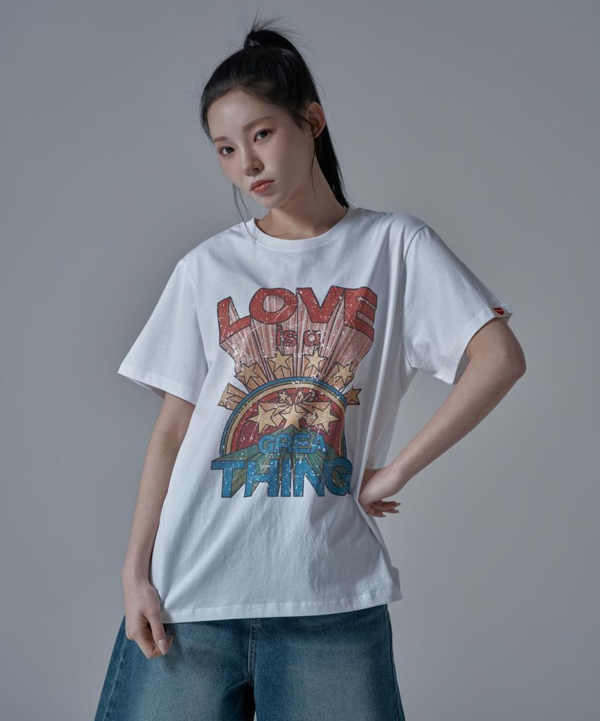 WAARFORWOMAN Wt-73 Love Short Sleeve T-Shirt_White