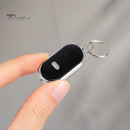 Whistle Activated Key Finder Finder, Portable Anti-Lost Device with Red LED Sound Light, Mini Locator Keychain for Car Keys, Bags, Wallets Wireless