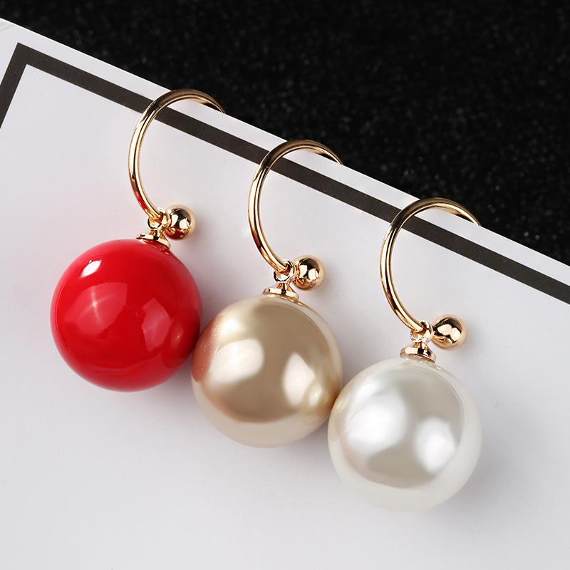 S Needle Natal Year Red Pearl Earrings Korean Temperament Simple Earrings Earrings Earrings Earrings Stud Earrings Women