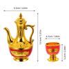 Luxury Gold Finish Worship Set with Chalices Water Bowls for Buddhist Altar Tibetan Rituals Divine Offerings Gold Chalice