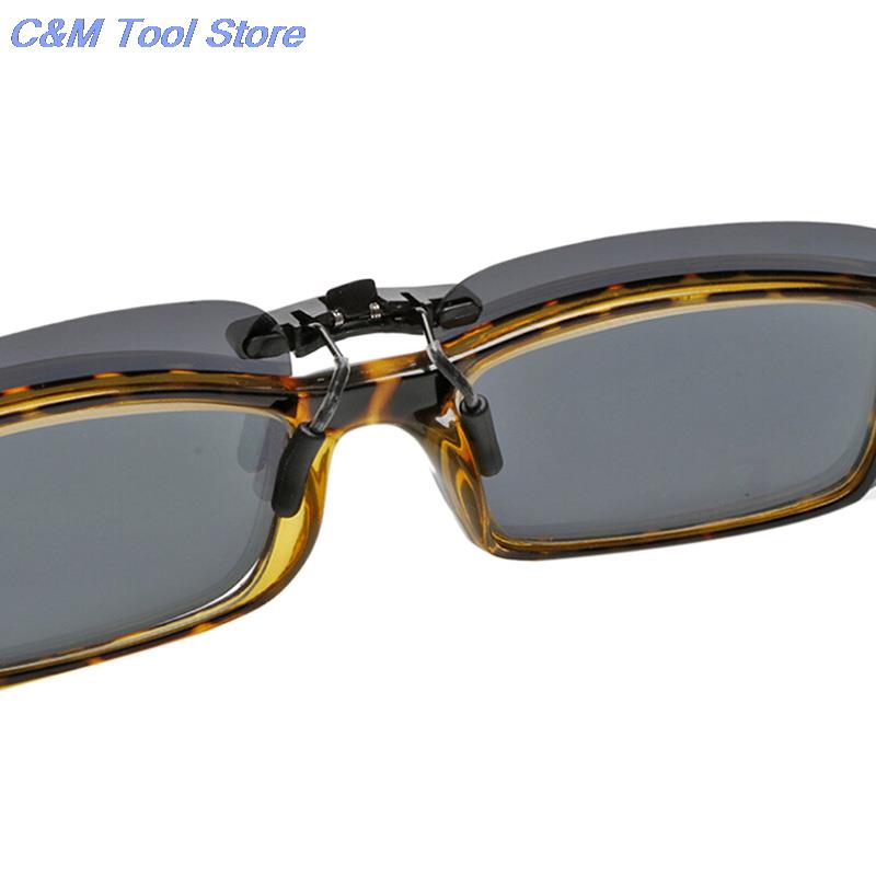 New 1pc Unisex Polarized Clip On Driving Glasses Sunglasses Day Vision UV400 Lens Driving Night Vision Riding Sunglasses Clip