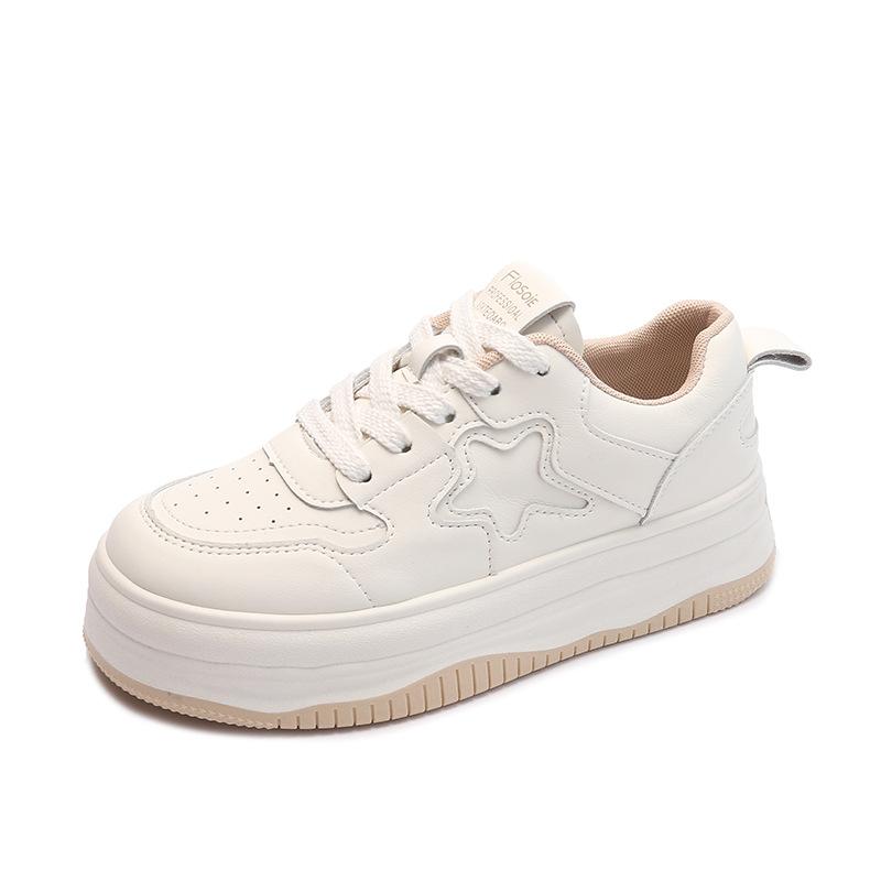 Retro Star Sneakers mit dicker Sohle für Damen, neue lässige Sportschuhe, atmungsaktive weiße Schuhe