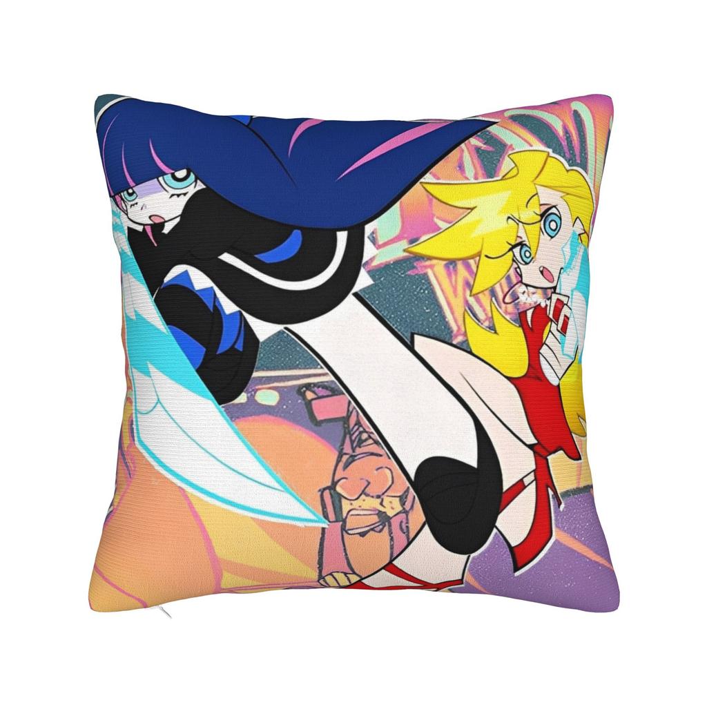 Panty Stocking with Garterbelt Square Pillow Case Cartoon Cushion Covers Custom Zipper Decor Pillowcase for Living Room 40x40cm