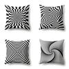 New European and American Products Geometric Abstract Twisted Black and White Pillowcases, Fashionable Home Cushion Covers, Don’t Be Dizzy