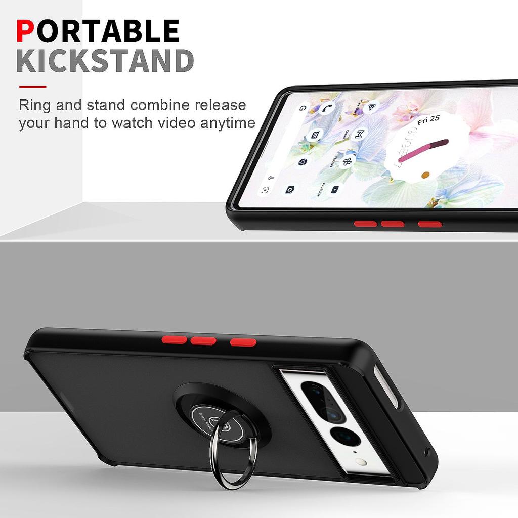 Armor Matte Case for Google Pixel 9 Pro XL Cover for Pixel 8 8A Ring Magnetic Holder Stand Shockproof Coque Fundas