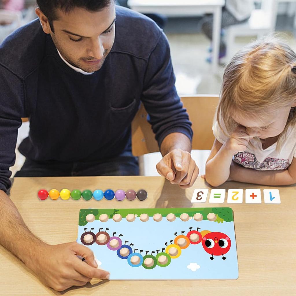 Houten Knijp Kralen Speelgoed Montessori Wiskunde Bewerkingen Vroeg Onderwijs Speelgoed Kleur Matching Fijne Motoriek Trainingsspel Voor Kleuters